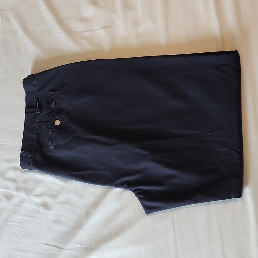 Nautica Plated Pants, Blue Navy, 46 x32